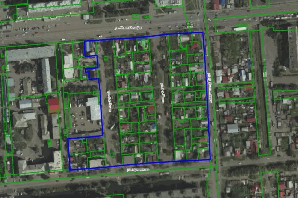 В Центральном округе планируют снести 72 частных дома на участке 4,46 га для комплексного развития: минимум 17 472 м² нового жилья, детсады, школы и инфраструктура. Реализация — в течение 10 лет.