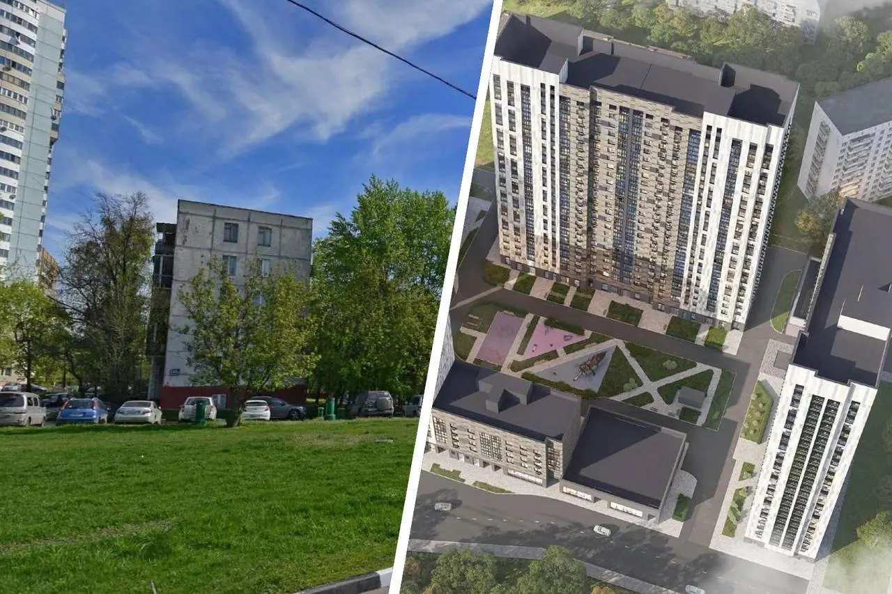 В районе Котловка на юго‑востоке Москвы планируют снести 32 старых пятиэтажных дома и построить 16 многоэтажек. Работы включают расселение жителей и снос детского сада; общая смета — около 60 млрд рублей.